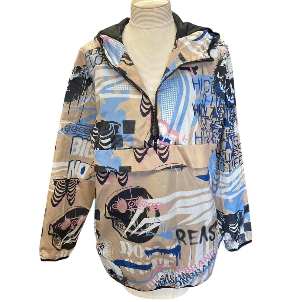 Reason multi coloured windbreaker jacket